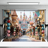 Aperturee - Spherical Pillar Colorful Castle Easter Backdrop